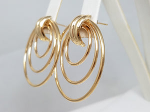 Grand 14k Hollow Yellow Gold Door Knocker Hoop Earrings