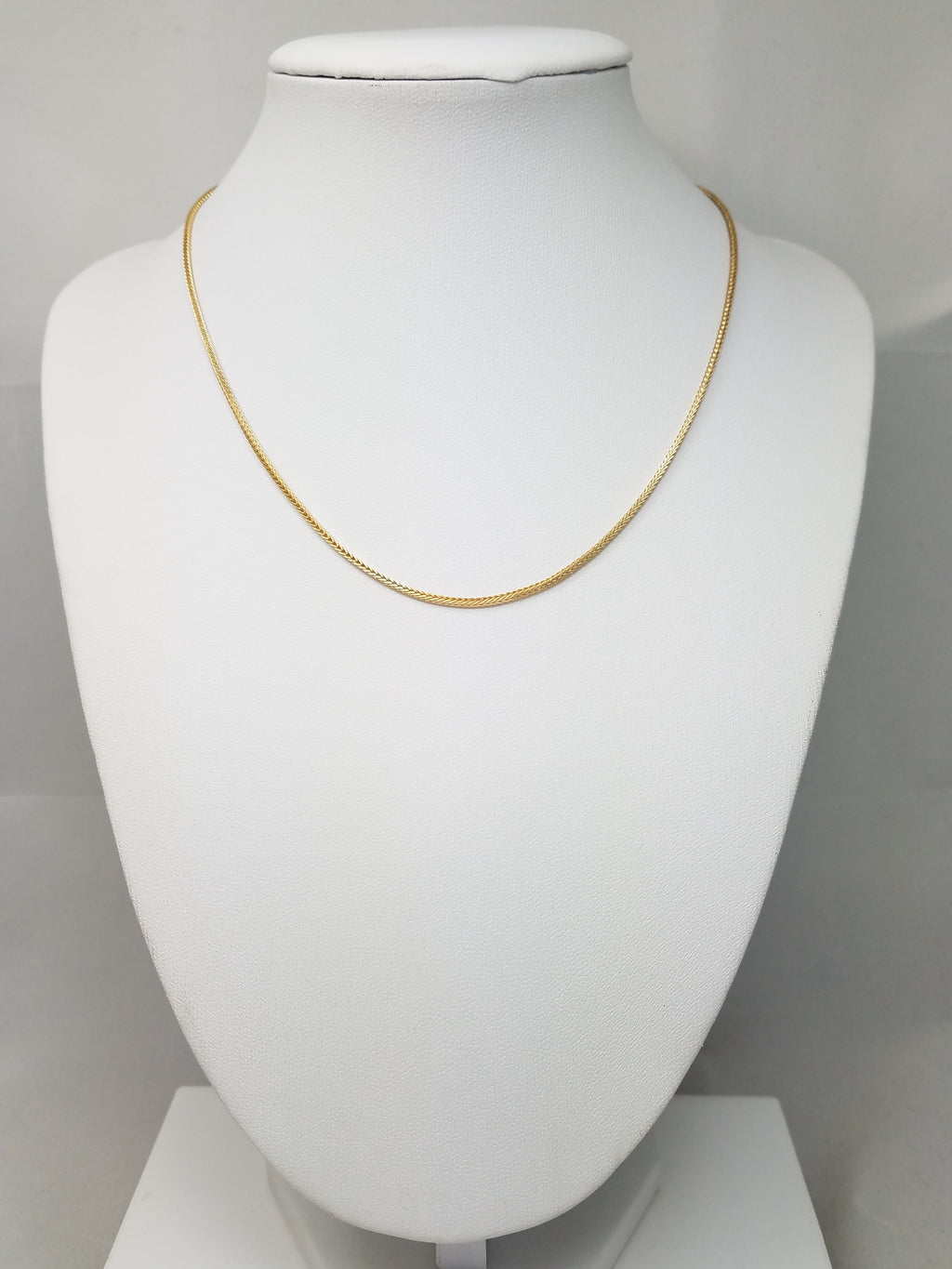 15" Solid Foxtail Link Necklace in 14k Yellow Gold