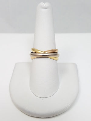 Sensational 18k Tricolor Gold Rolling/Trinity Ring