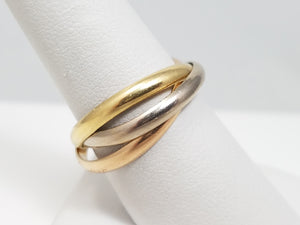 Sensational 18k Tricolor Gold Rolling/Trinity Ring