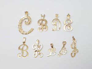 Lot of 14k Yellow Gold Assorted Initial Pendants