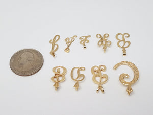 Lot of 14k Yellow Gold Assorted Initial Pendants