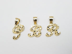 New! Three Initial Pendants in 10k Yellow Gold