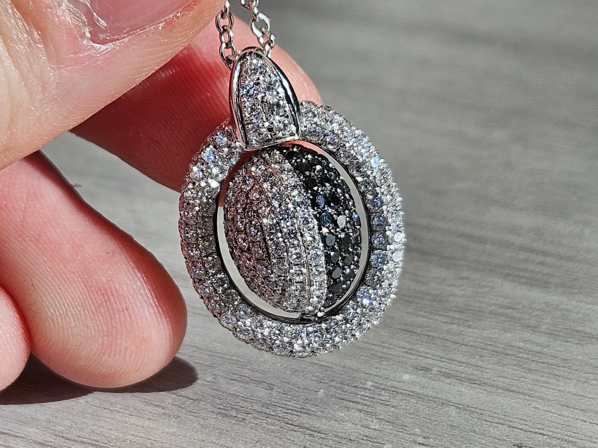 New! 3.25ctw Natural Diamond 18k White Gold 16" Pendant