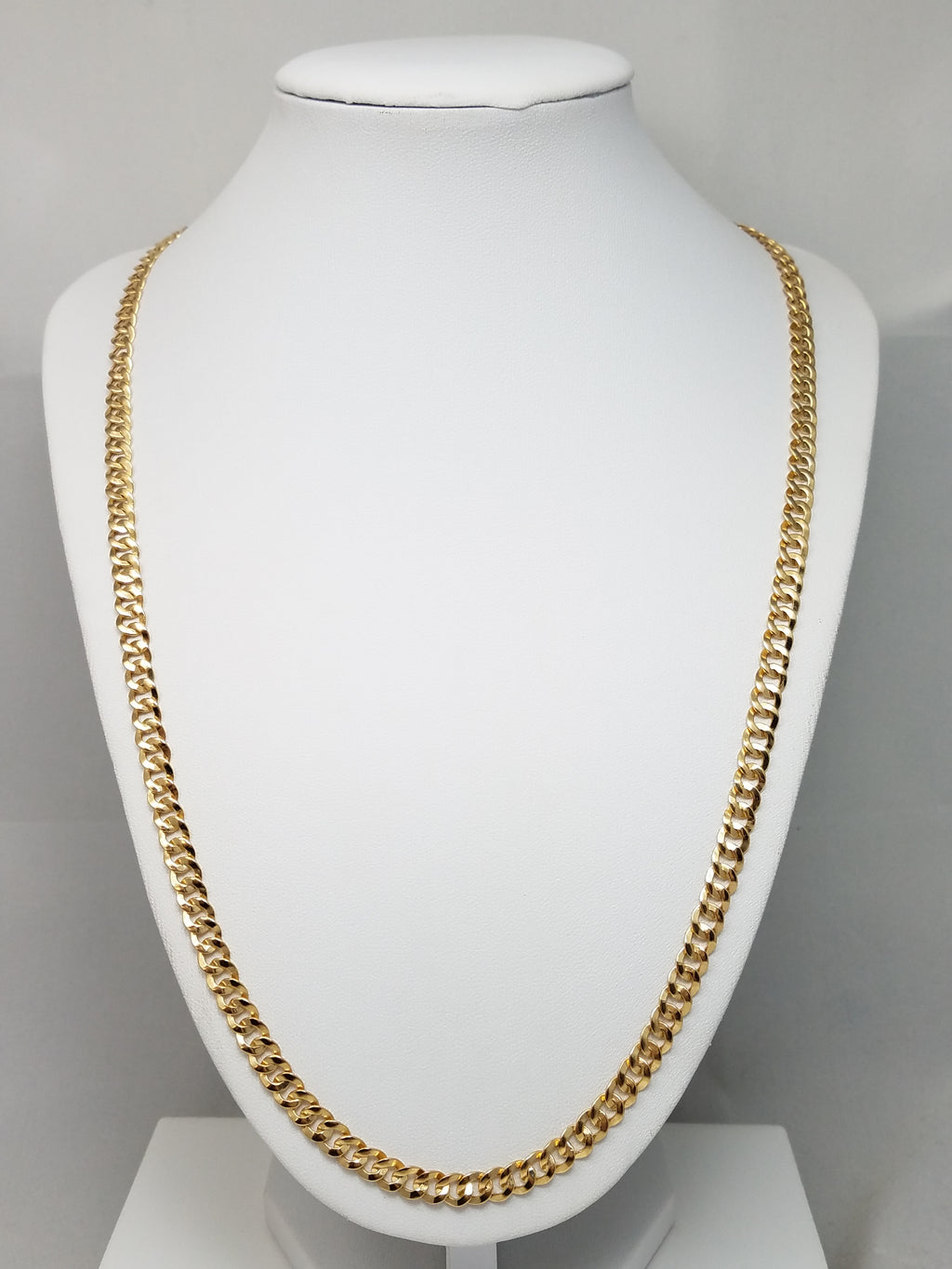 Elite 23.5" Solid 18k Yellow Gold Fancy Curb Link Chain Necklace Italy