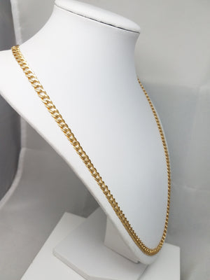 Elite 23.5" Solid 18k Yellow Gold Fancy Curb Link Chain Necklace Italy