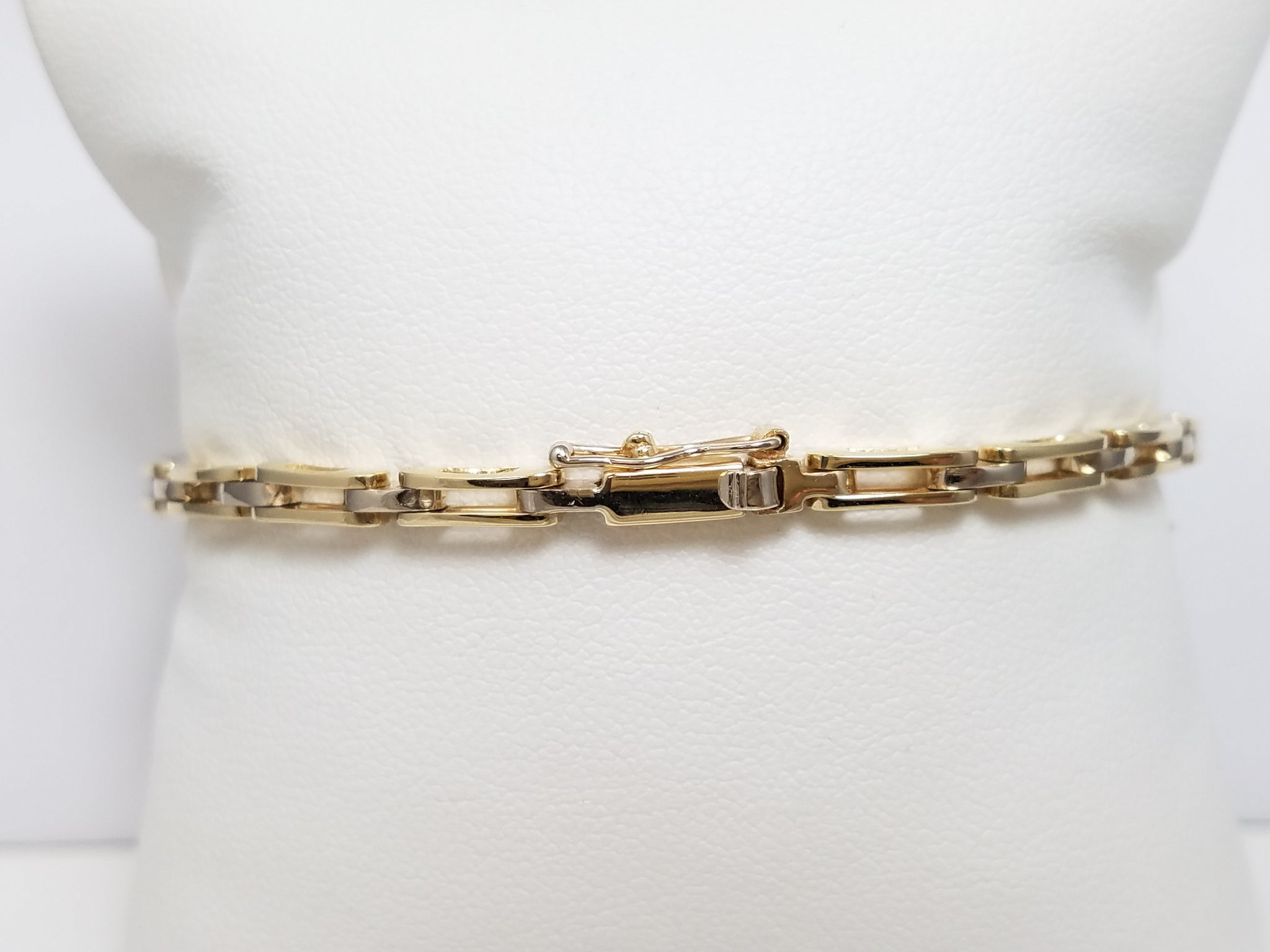 Luxurious 7" 14k Yellow Gold Natural Sapphire Diamond Custom Bracelet