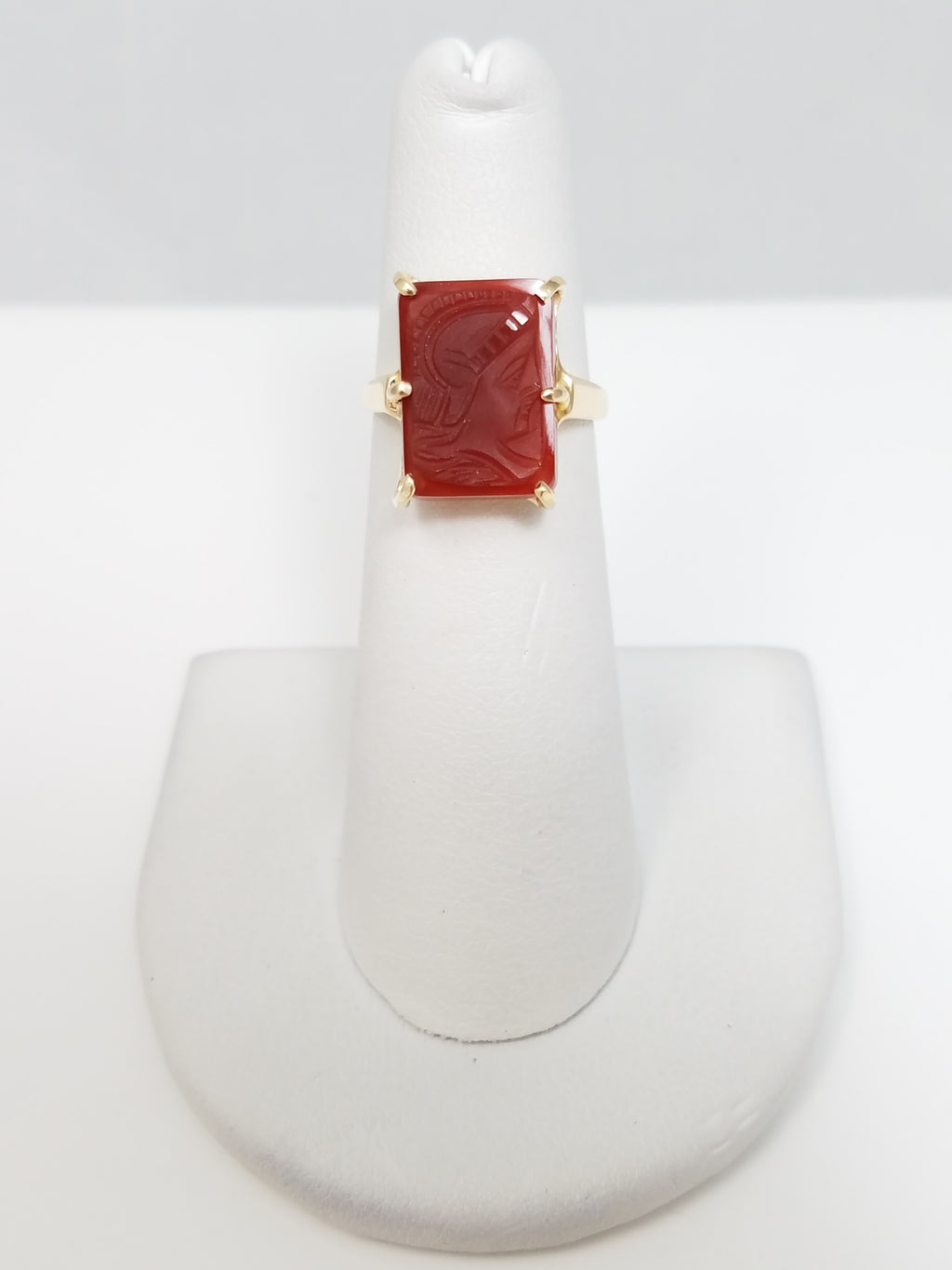 Vintage 14k Yellow Gold Carnelian Cameo Ring