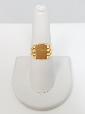 New 18k Yellow Gold Signet Ring