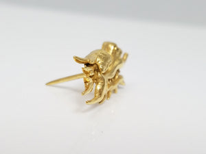 Vintage 18k Yellow Gold Dragon Lapel Pin