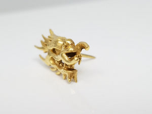 Vintage 18k Yellow Gold Dragon Lapel Pin