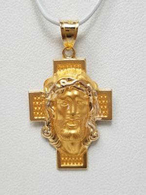 3D Jesus Pendant in 14k Yellow Gold