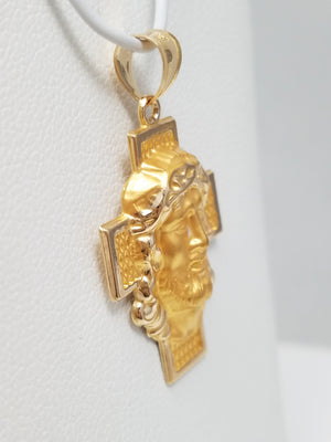 3D Jesus Pendant in 14k Yellow Gold