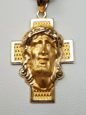 3D Jesus Pendant in 14k Yellow Gold