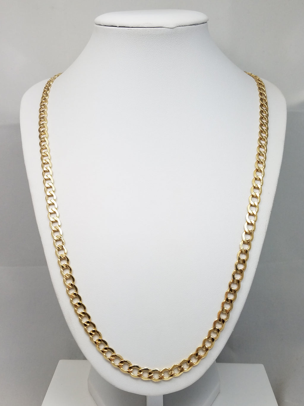 New! Exceptional 24" Hollow 14k Yellow Gold Curb Link Chain Necklace