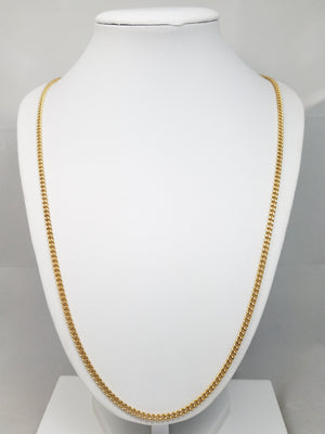 Classy 25" Solid 18k Yellow Gold Curb Link Chain Necklace