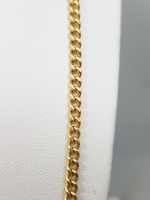 Classy 25" Solid 18k Yellow Gold Curb Link Chain Necklace