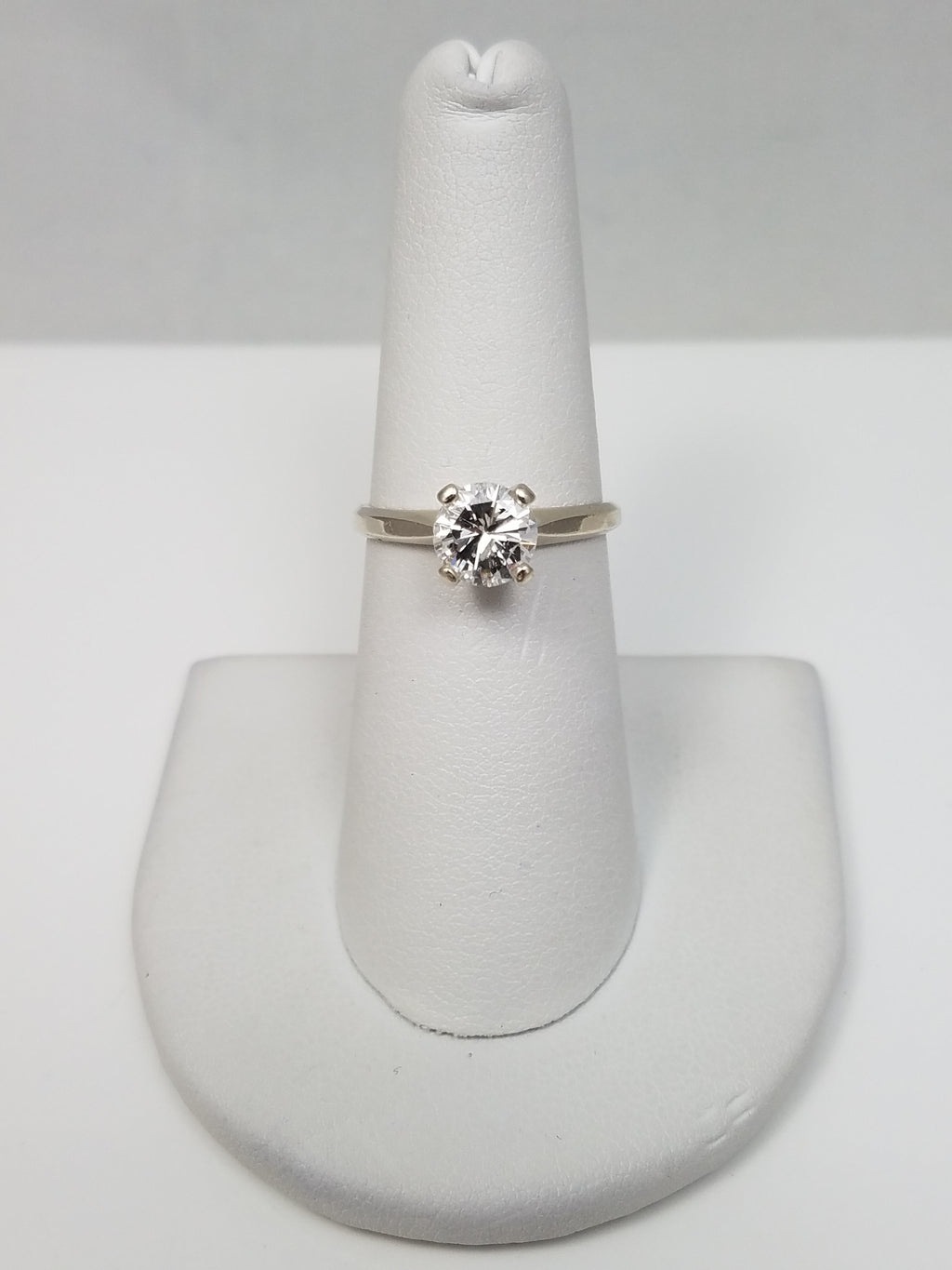 Classic 14k White Gold Natural Diamond Solitaire Engagement Ring