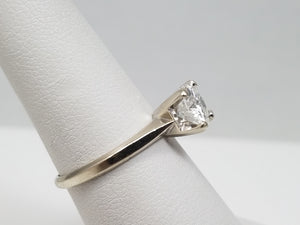 Classic 14k White Gold Natural Diamond Solitaire Engagement Ring