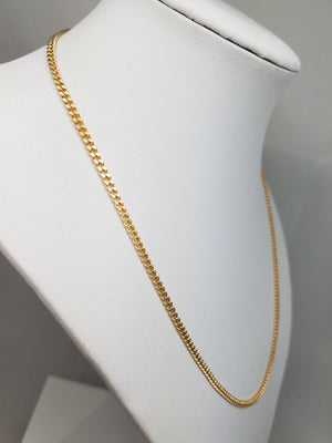 Sleek 18" Solid 14k Yellow Gold Curb Link Chain Necklace