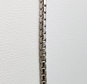 Cool 16" Solid 14k White Gold Fancy Box Link Chain Necklace