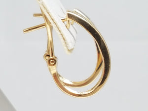 Classic 14k Yellow Gold Natural Sapphire Diamond Hoop Earrings