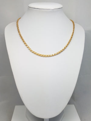 Dazzling 16" Hollow Fancy Link Diamond Cut Chain Necklace