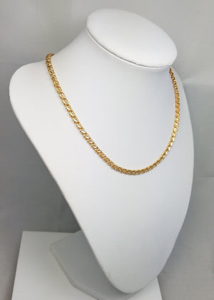 Dazzling 16" Hollow Fancy Link Diamond Cut Chain Necklace