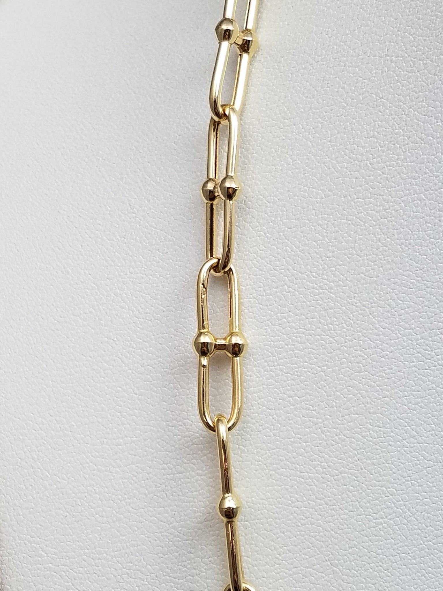 Bold 16"-18" 18k Hollow Yellow Gold Link Chain Necklace