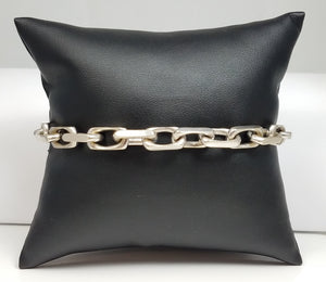 Impressive 9.5" Solid 14k White Gold Cable Link Bracelet