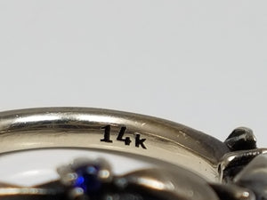 Swanky 14k White Gold Lab Created Sapphire Custom Ring