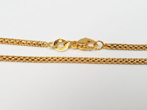 Lovely 23.5" Hollow 18k Yellow Gold 3D Popcorn Link Chain Necklace