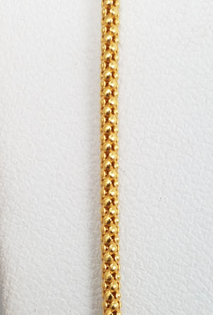 Lovely 23.5" Hollow 18k Yellow Gold 3D Popcorn Link Chain Necklace