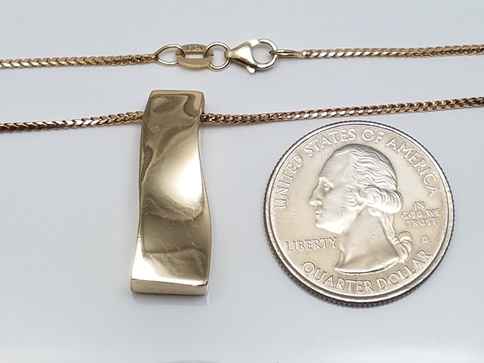 Unique 14k Yellow Gold Pendant Necklace