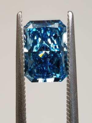 Beautiful IGI Certified 2.07ct Rectangular Modified Brilliant Lab Grown Blue Diamond