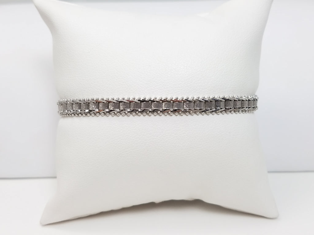 Classic 7" Solid 14k White Gold Riccio Style Bracelet