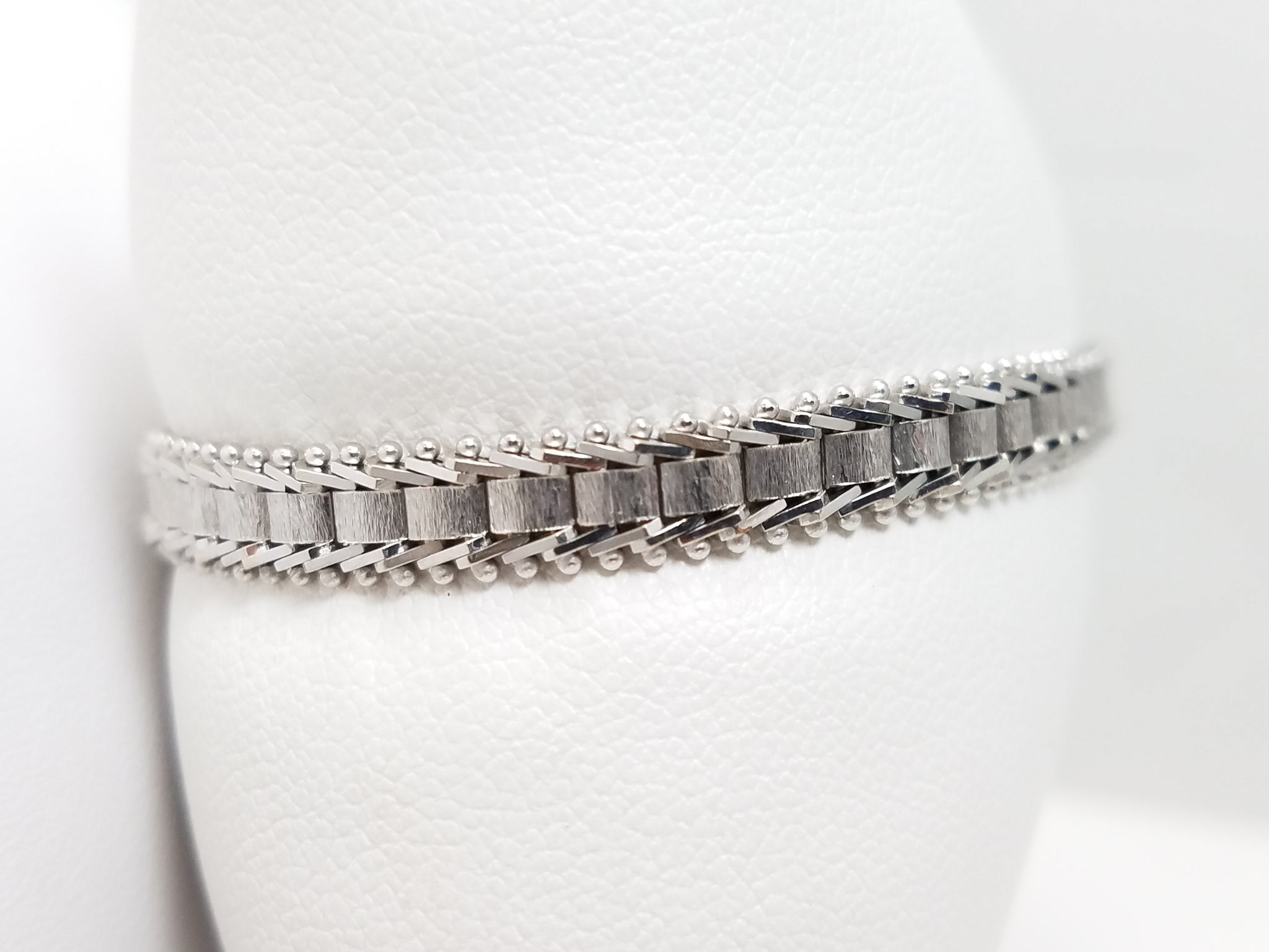 Classic 7" Solid 14k White Gold Riccio Style Bracelet