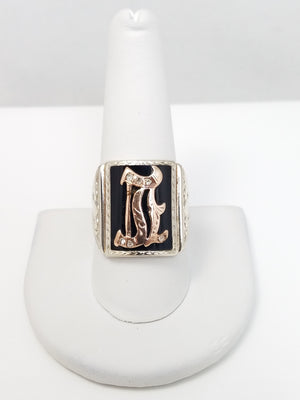Late 1800's Onyx 8k Gold Signet Ring