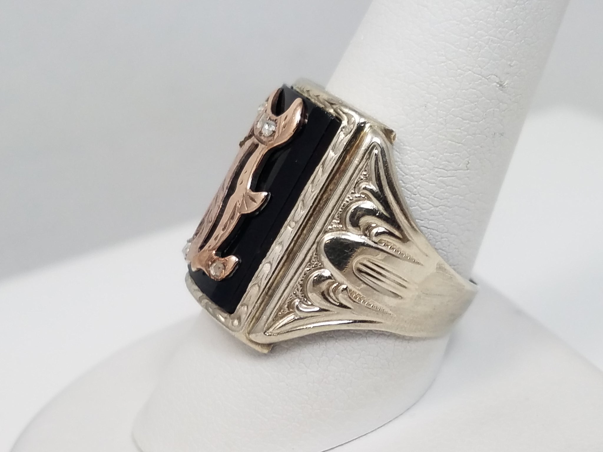 Late 1800's Onyx 8k Gold Signet Ring