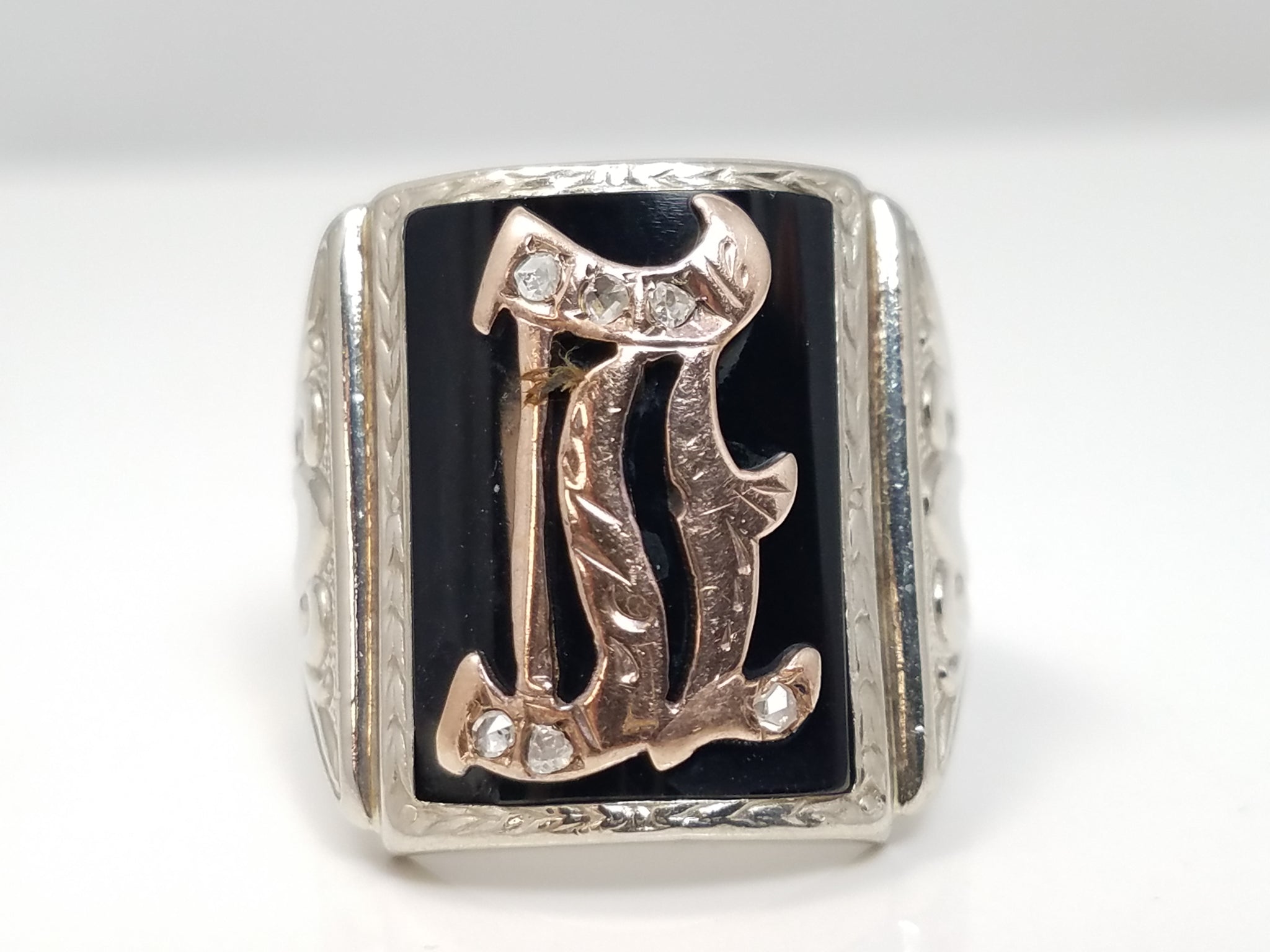Late 1800's Onyx 8k Gold Signet Ring