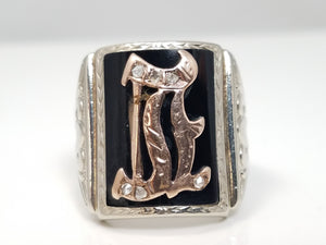 Late 1800's Onyx 8k Gold Signet Ring