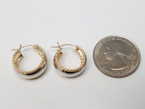 Snazzy 14k Two Tone Gold Mini Hoop Earrings