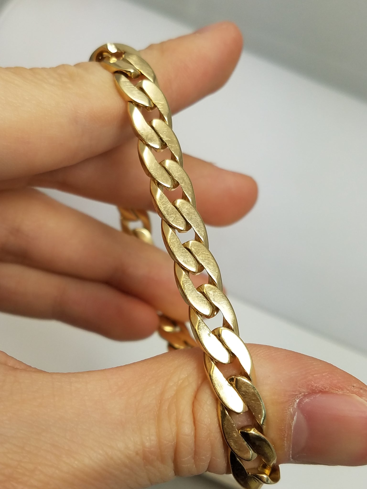 Massive 8.5" Solid 14k Yellow Gold Fancy Link Bracelet