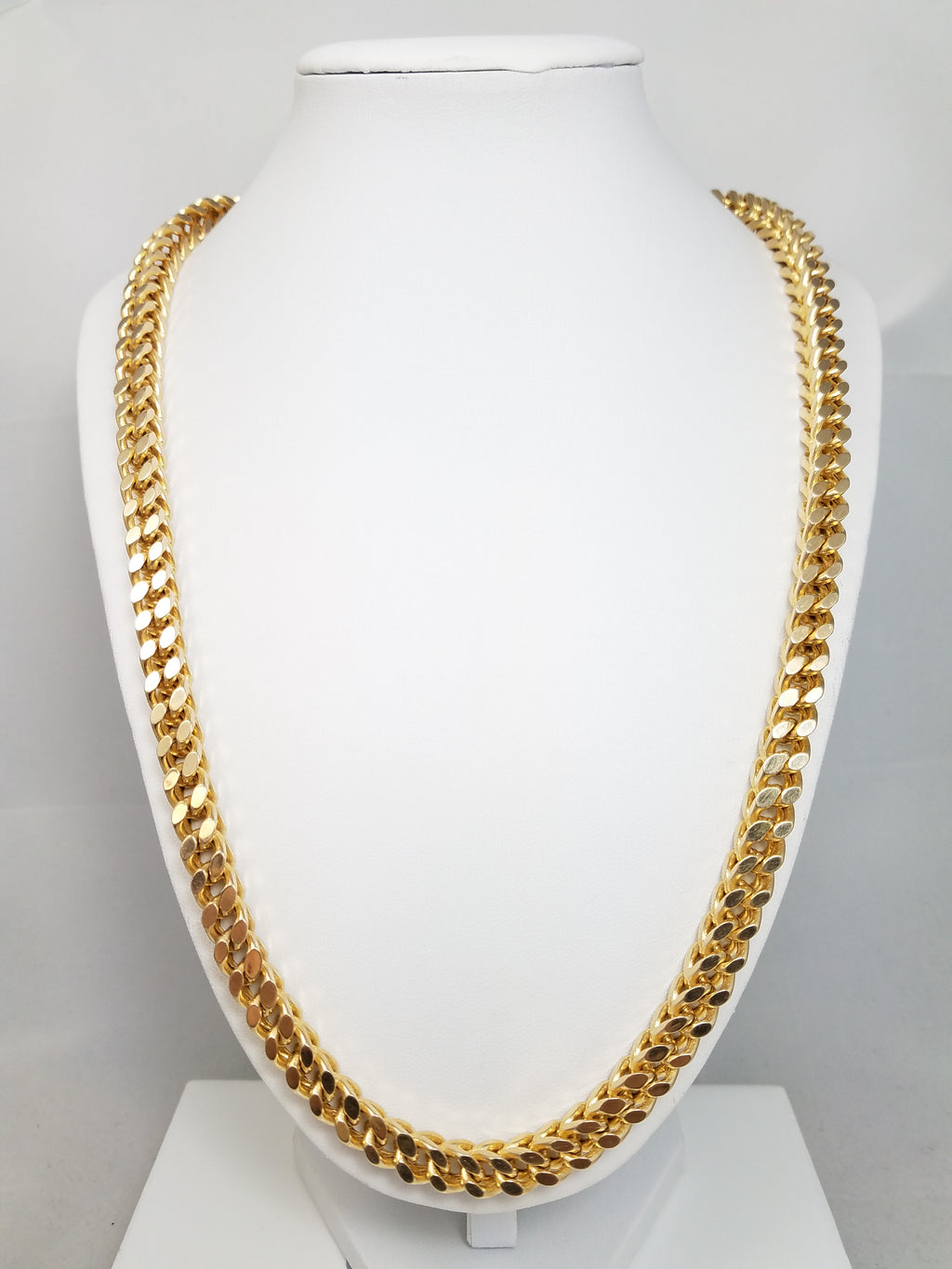 Big Look! 24" 10k Yellow Gold Hollow Franco Link Chain