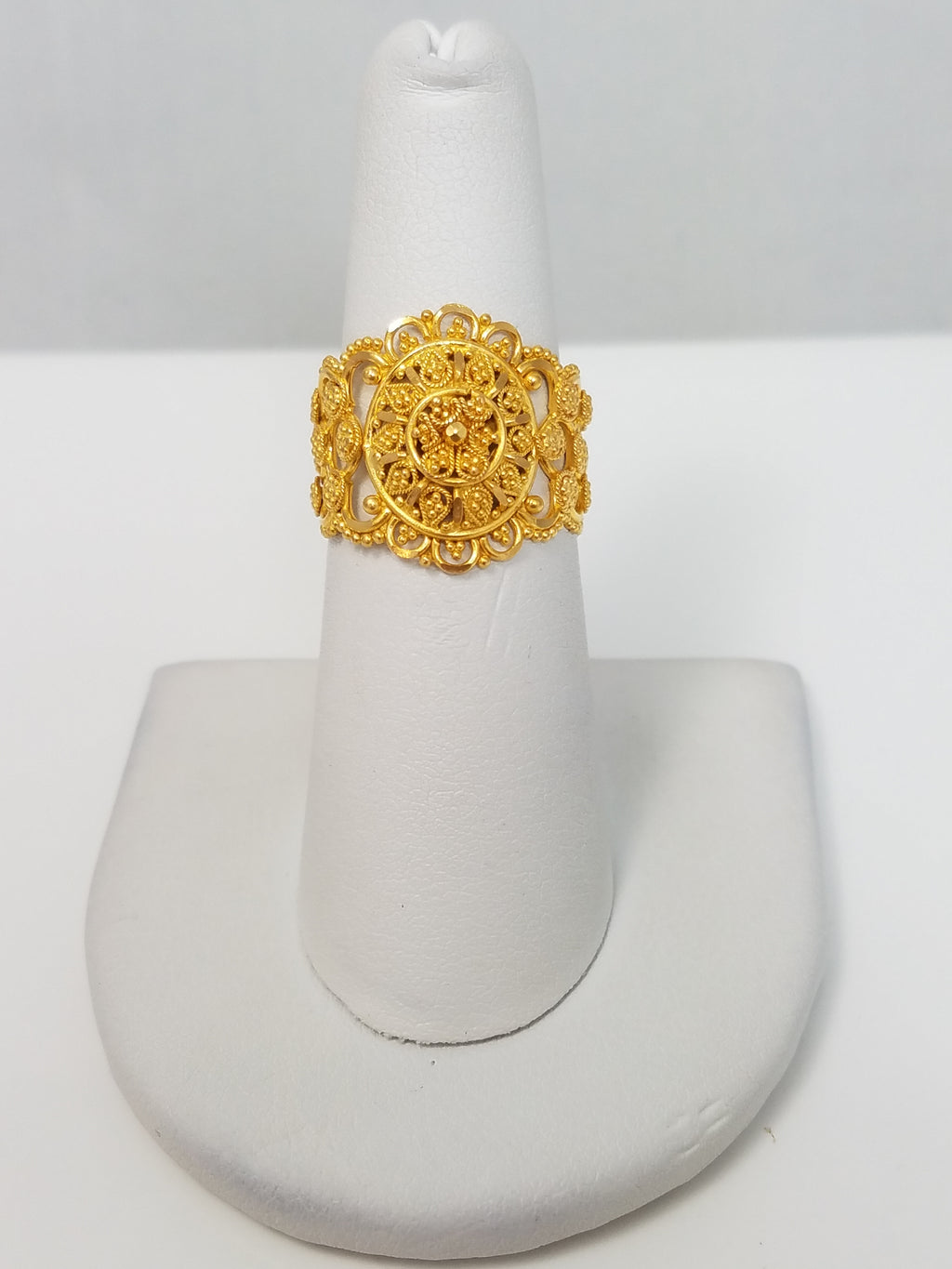 Sophisticated 22k Yellow Gold Wide Custom Ring Band