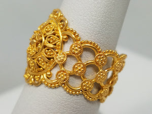 Sophisticated 22k Yellow Gold Wide Custom Ring Band