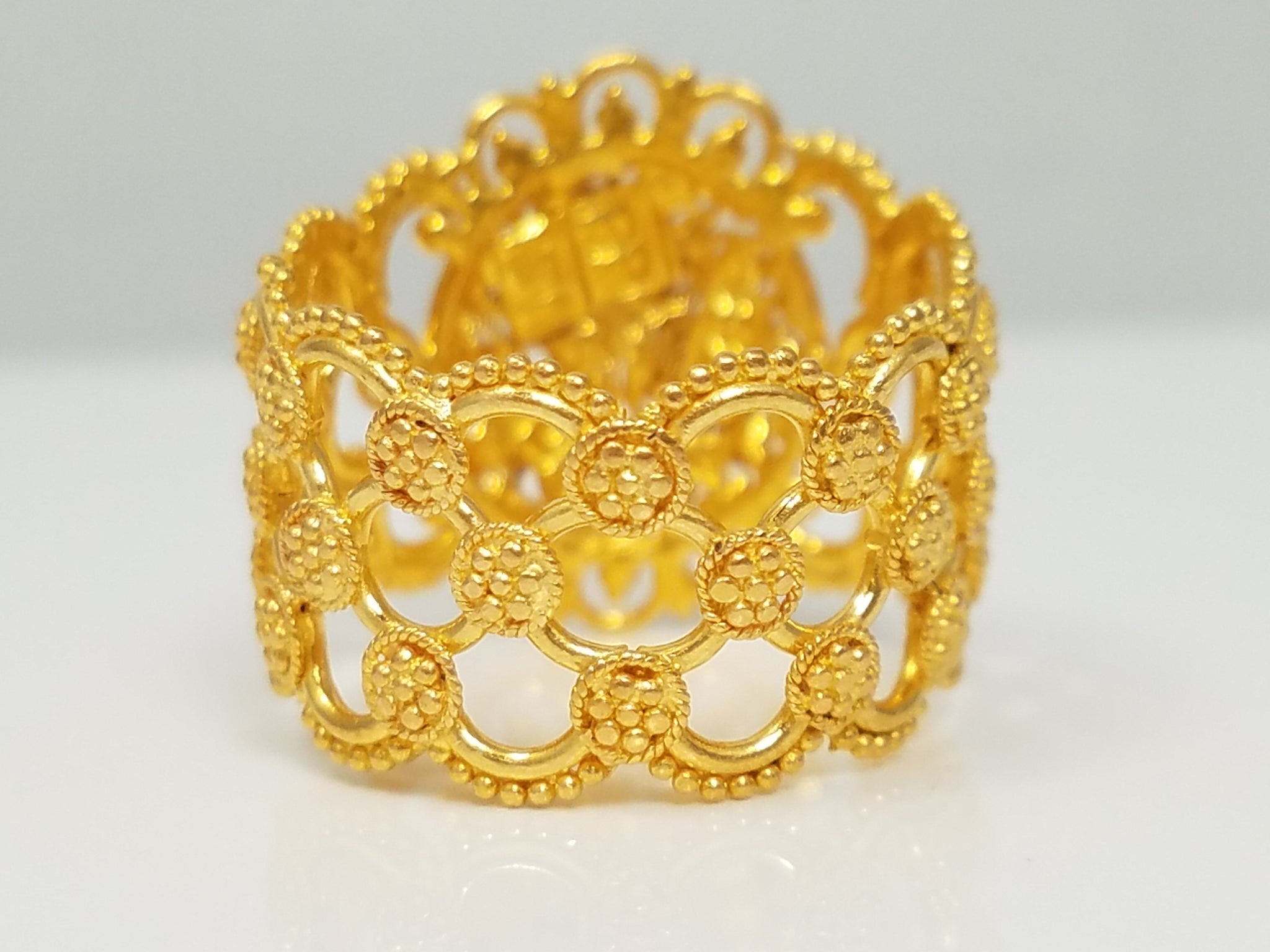 Sophisticated 22k Yellow Gold Wide Custom Ring Band