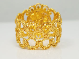 Sophisticated 22k Yellow Gold Wide Custom Ring Band