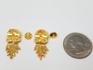 Elegant 22k Yellow Gold Dangle Earrings