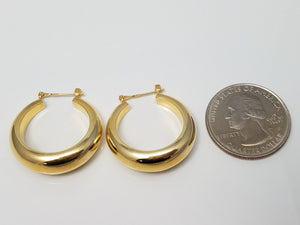 Classic 14k Yellow Gold Resin Filled Hoop Earrings